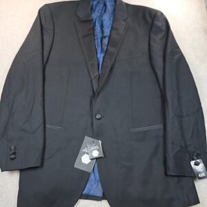 Bryan Michaels Tuxedo Blazer Mens 42R Black Paisley Lining Single Breasted NWT